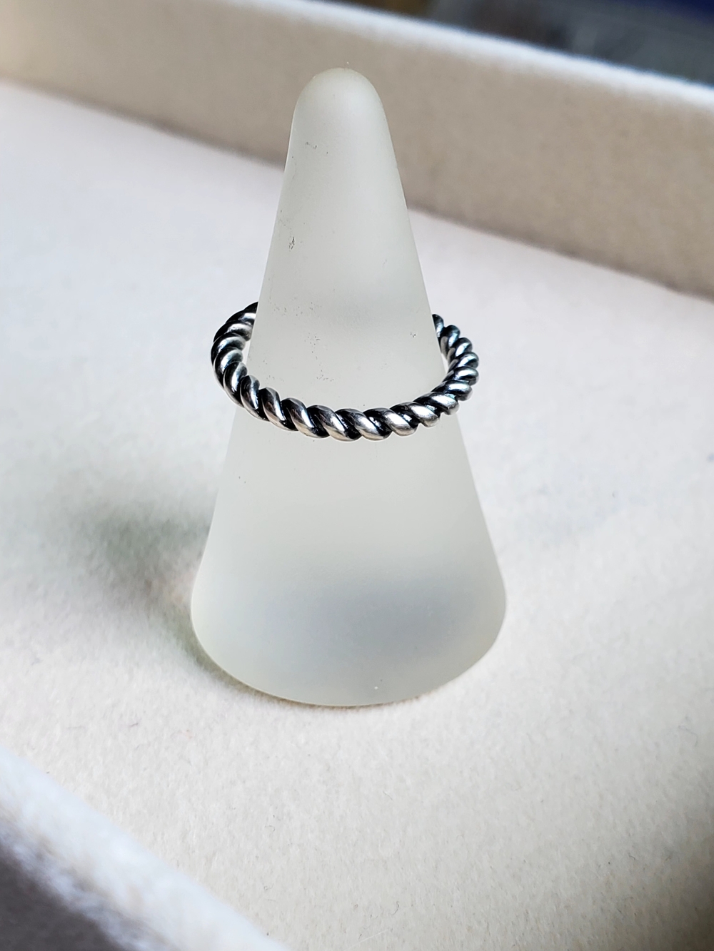 Sterling Silver Twisted Rope Ring | Minimalist Stack Ring •